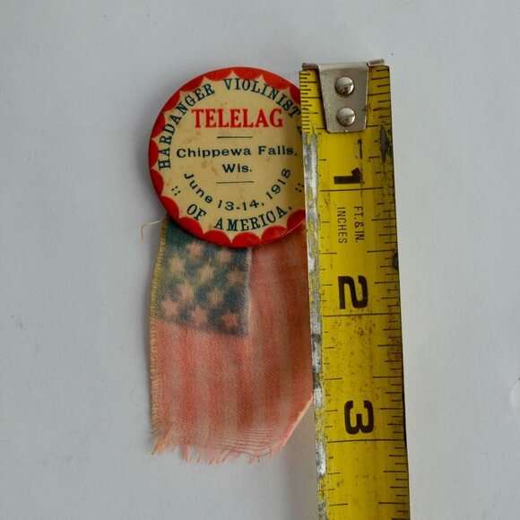 Antique 1918 Hardanger Violinist Association Telelag Pin Chippewa Falls Violin - Picture 6 of 6